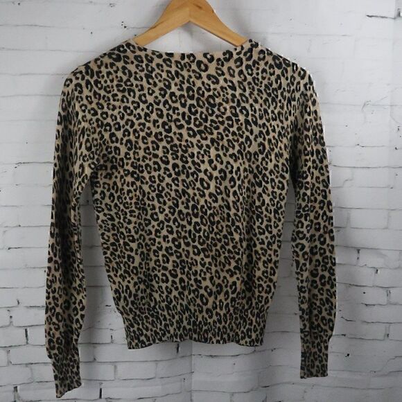 CHEROKEE BROWN CHEETAH ANIMAL PRINT LONG SLEEVE BUTTON DOWN CARDIGAN SWEATER - Picture 7 of 7